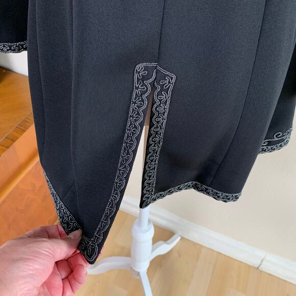 Vintage Marie St. Claire Size 6 Embroidered Blazer Jacket Black Whimsygoth - Picture 11 of 13